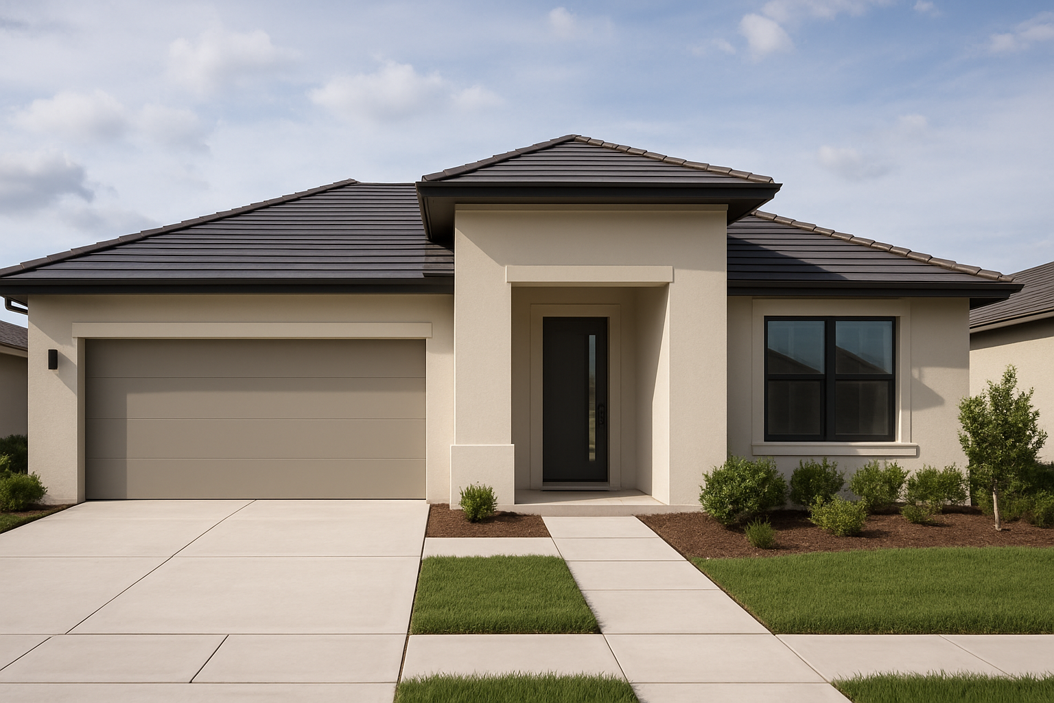 Conventional home loan financing with modern house exterior