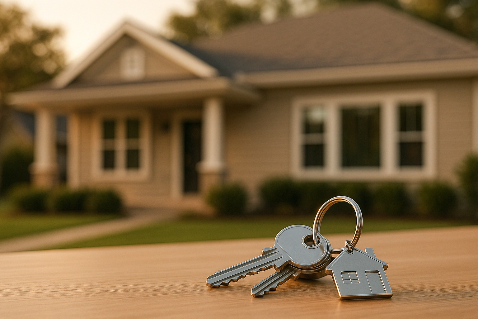 FHA home loan financing concept with home and keys