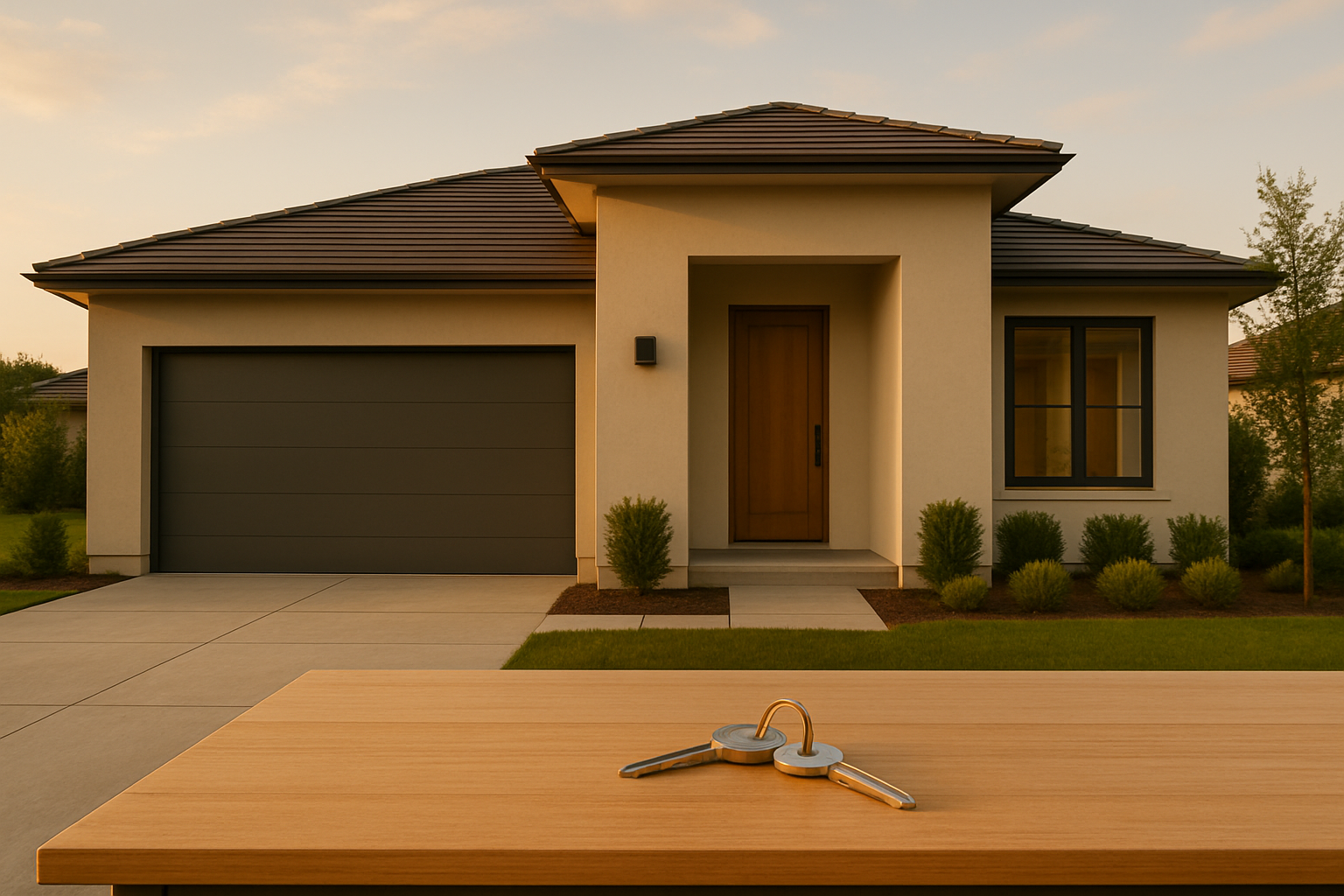 Mortgage rates overview with home and keys in warm lighting