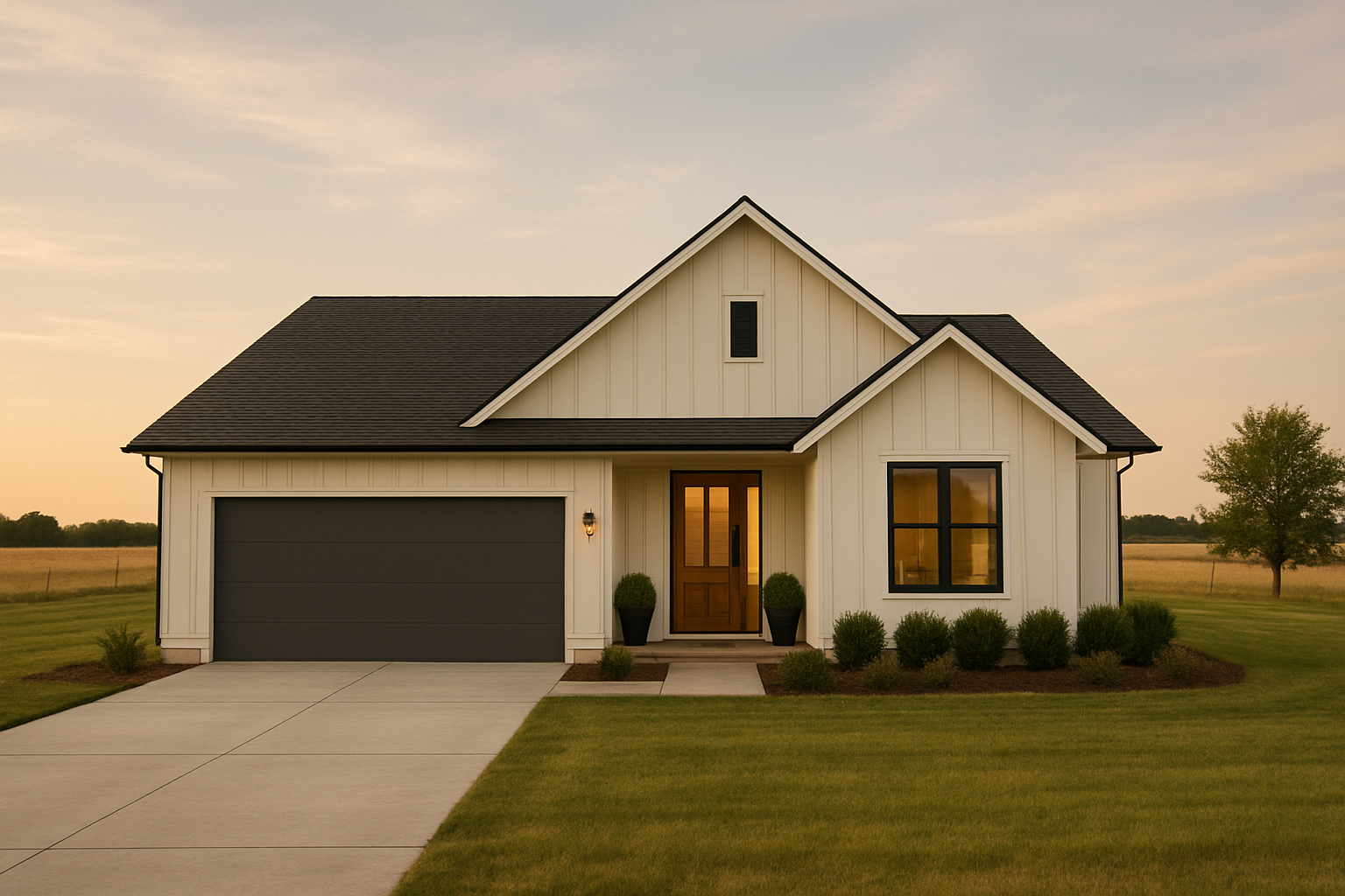 USDA home loan financing with single-family home in open or rural setting