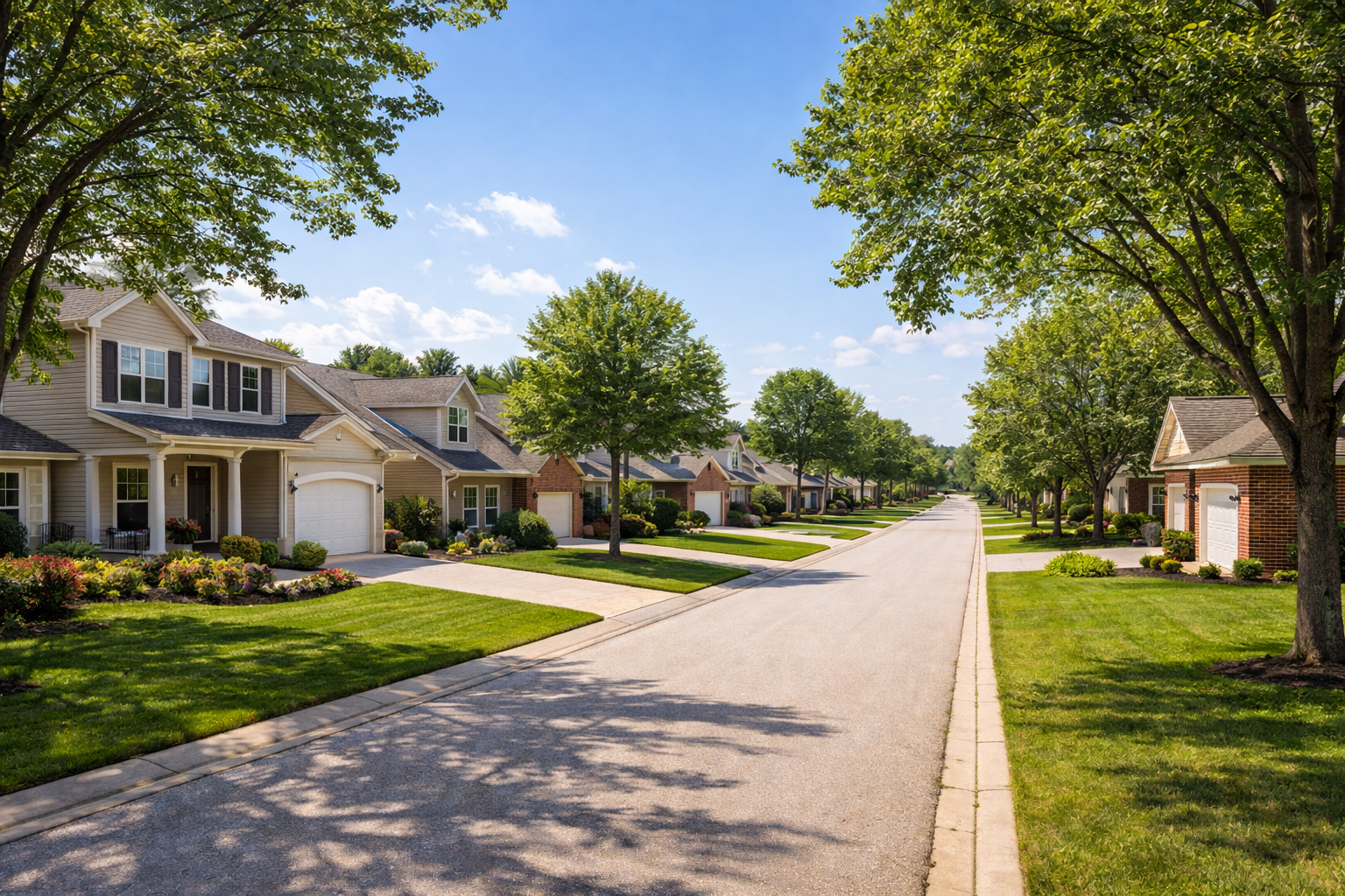 Missouri residential neighborhood streetscape representing VA loans in Missouri