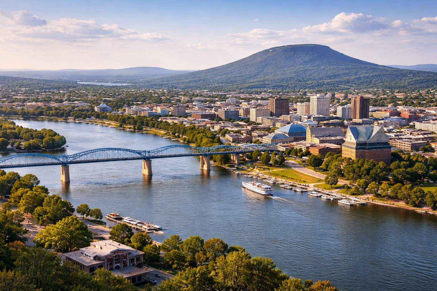 Chattanooga Tennessee skyline and riverfront