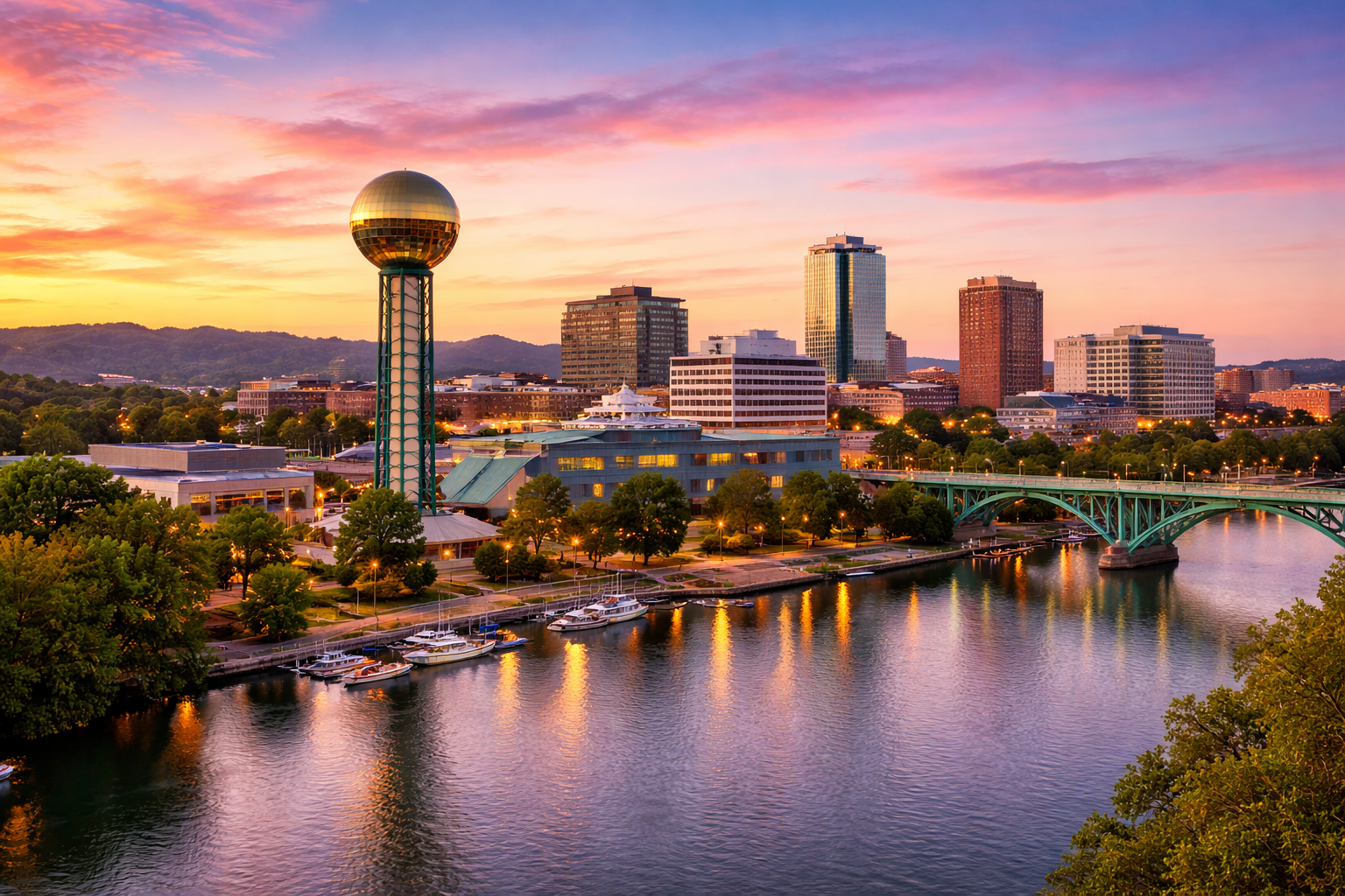 Knoxville Tennessee skyline with Sunsphere