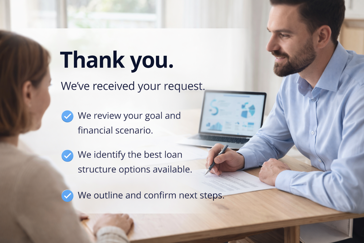 Mortgage consultation confirmation and next steps