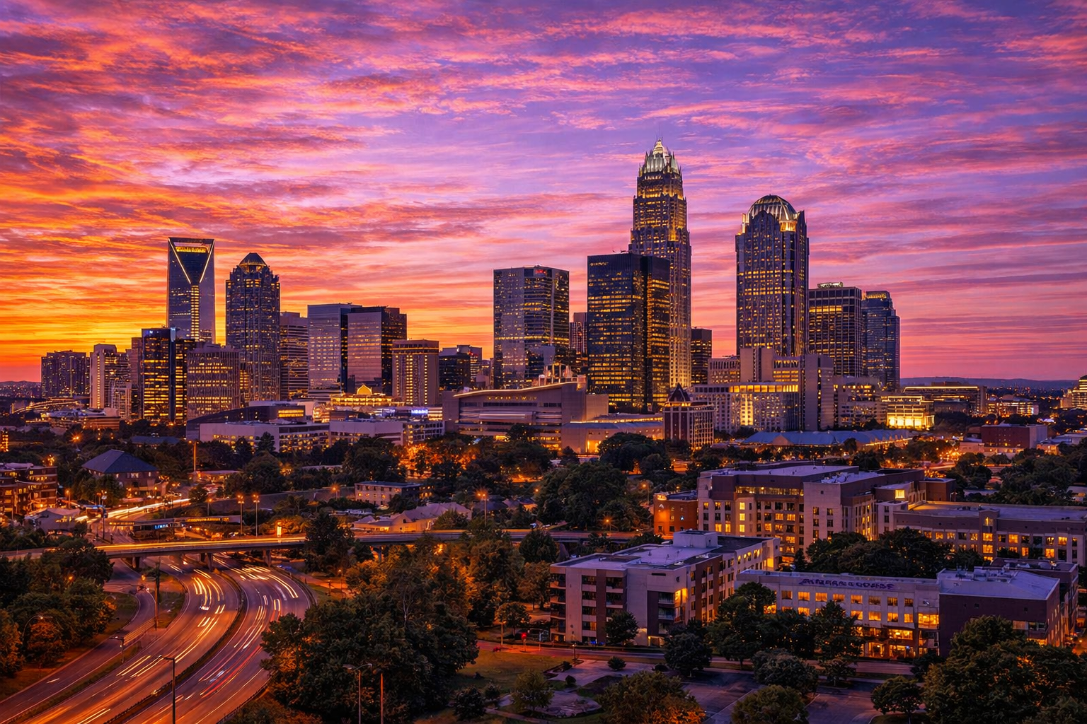 Charlotte North Carolina skyline real estate investment properties