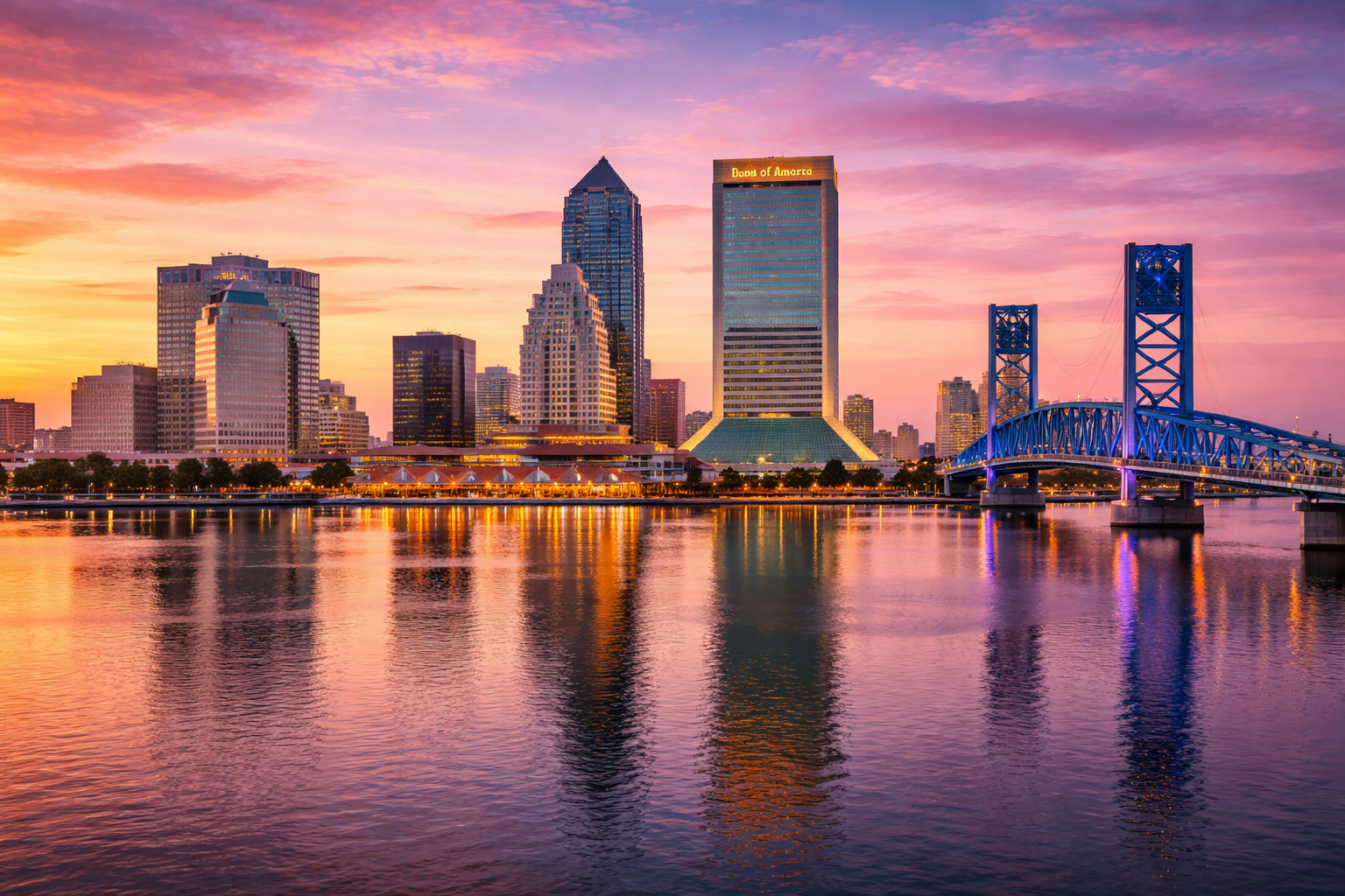 Jacksonville Florida skyline riverfront real estate investment properties