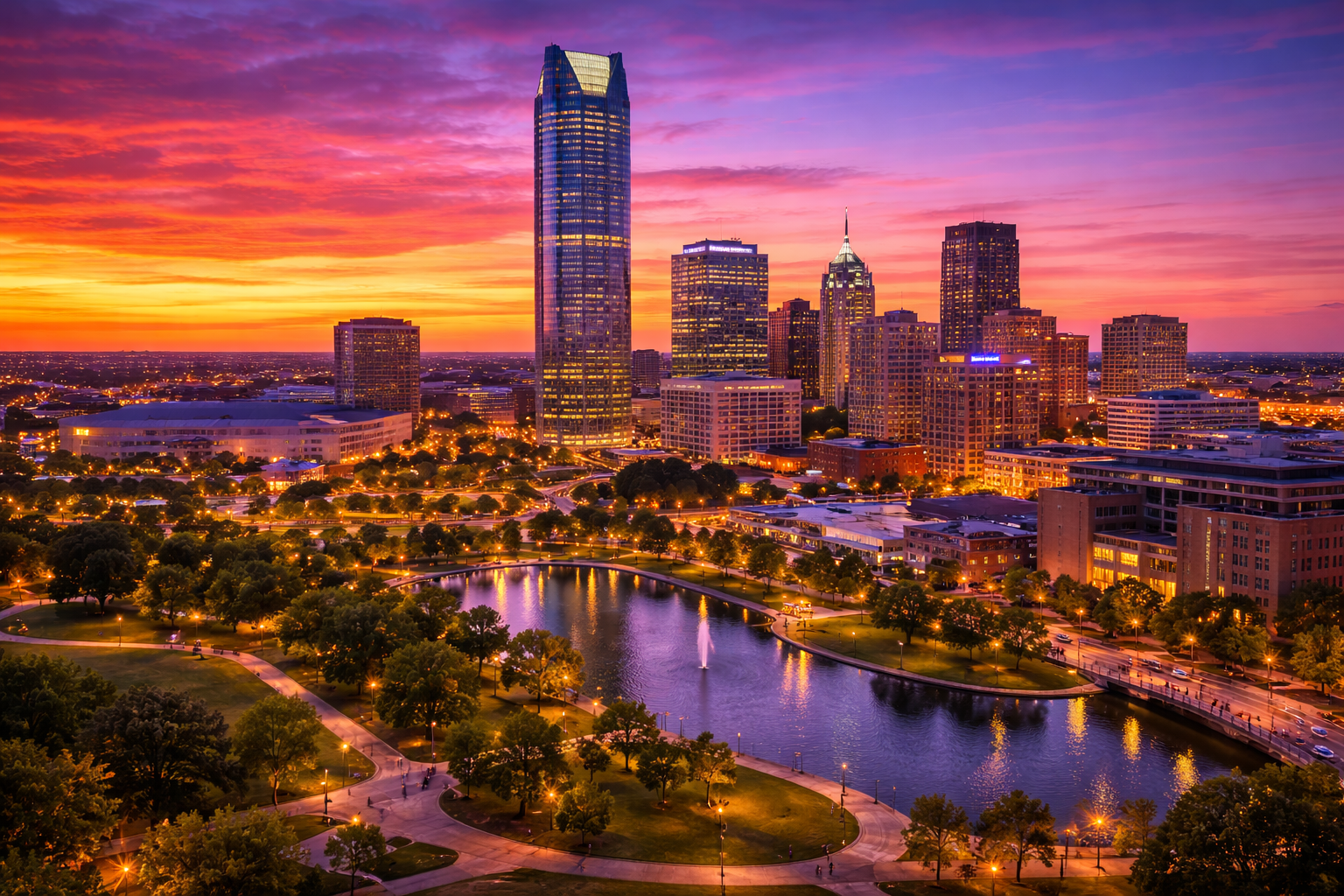 Oklahoma City skyline residential homes real estate investment properties