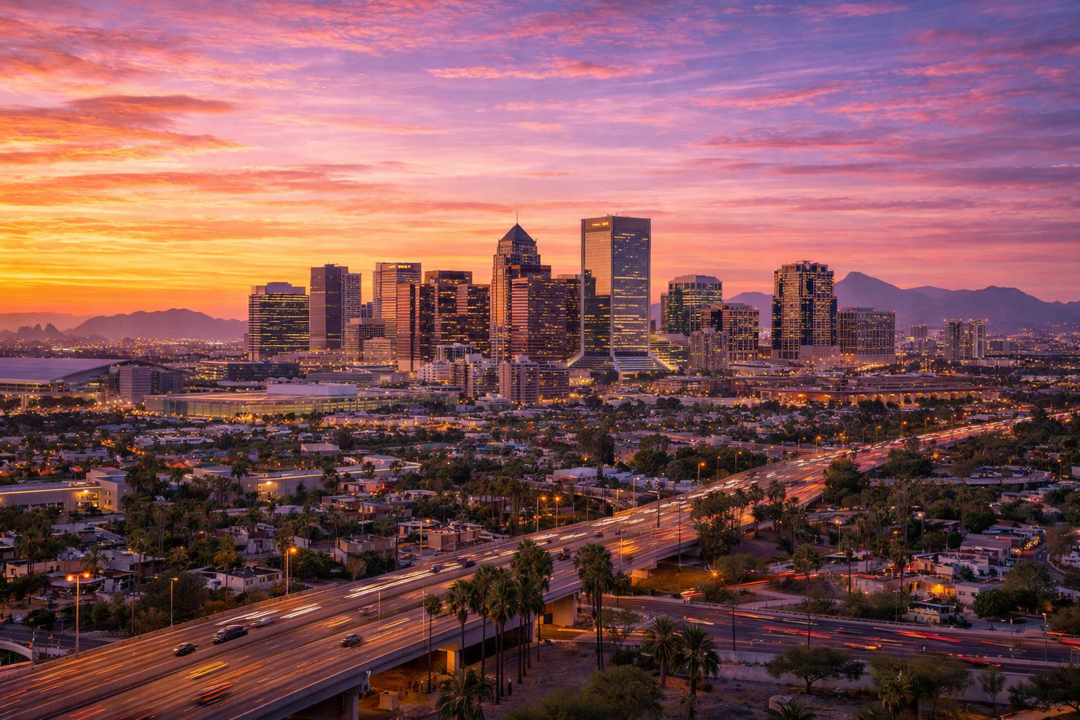 Phoenix Arizona skyline desert real estate investment properties