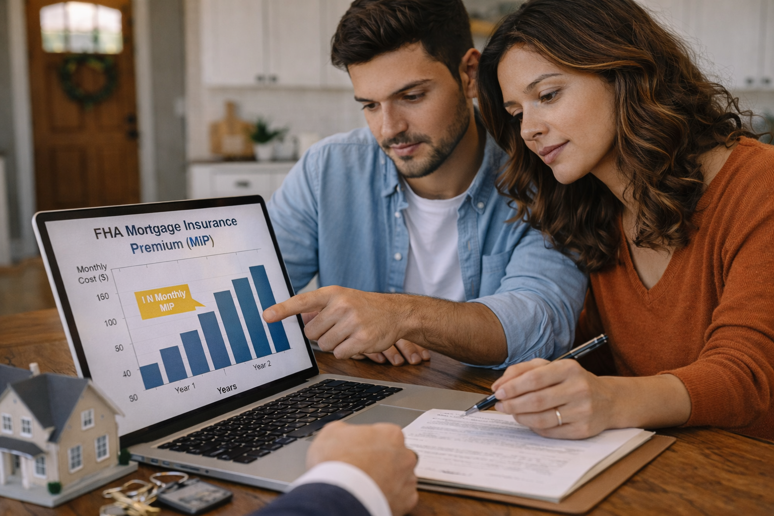 FHA monthly MIP cost added to monthly mortgage payment