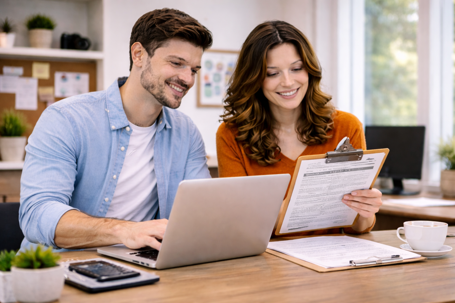 self employed borrower reviewing income documents for FHA loan