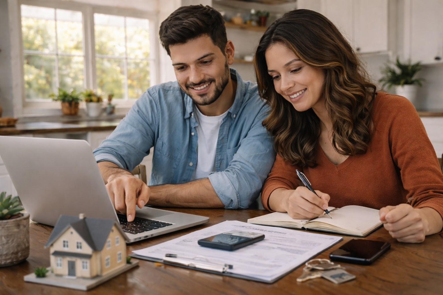Homebuyer reviewing FHA home affordability while looking at houses