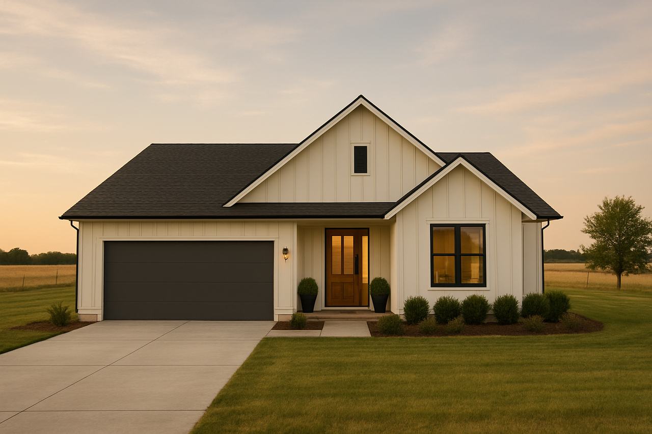 USDA home loan financing with single-family home in open or rural setting