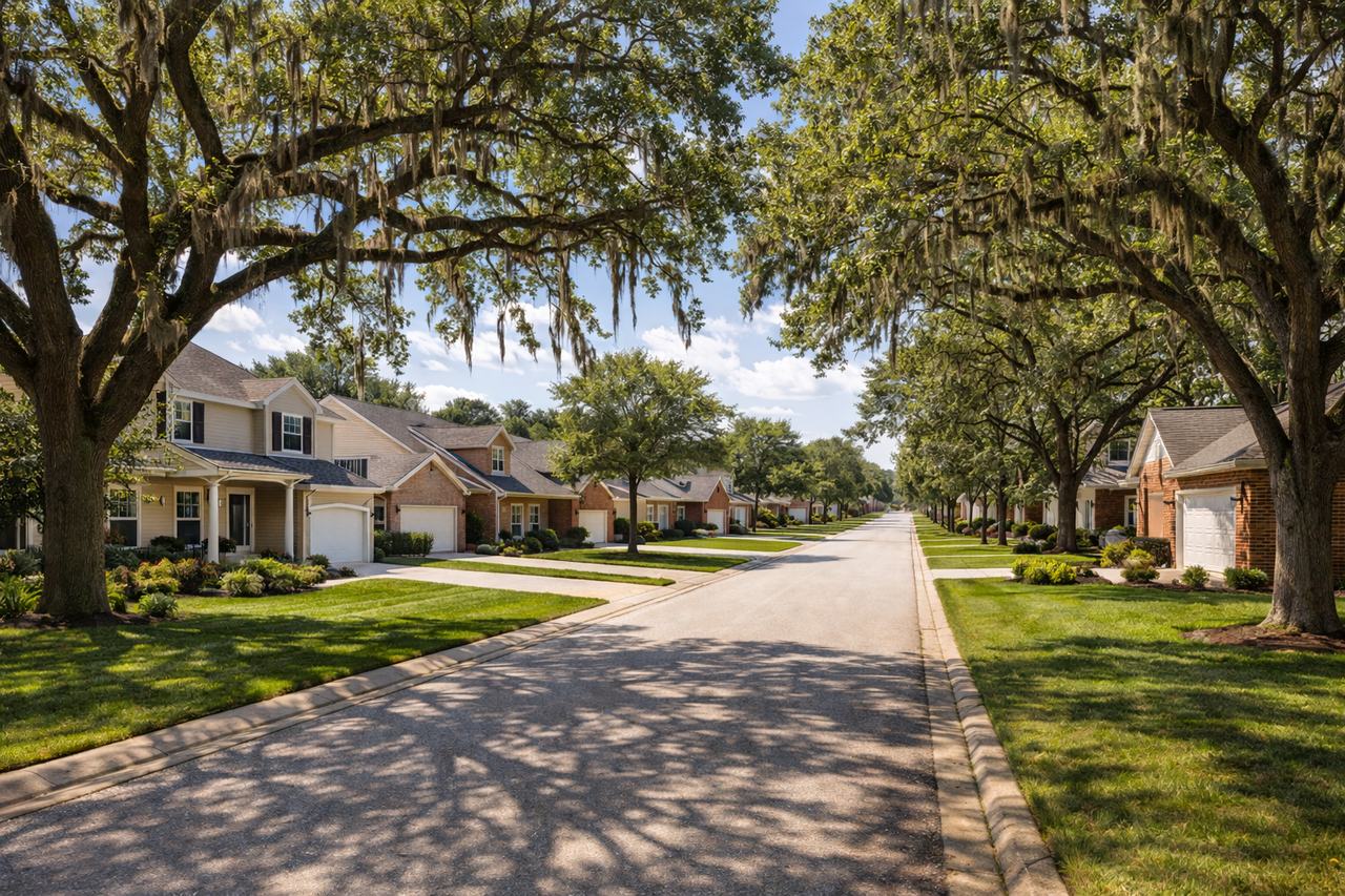 Residential neighborhood in Baton Rouge, Louisiana