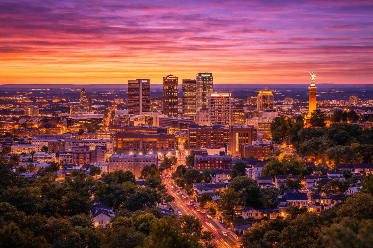 Birmingham Alabama skyline residential homes real estate investment properties
