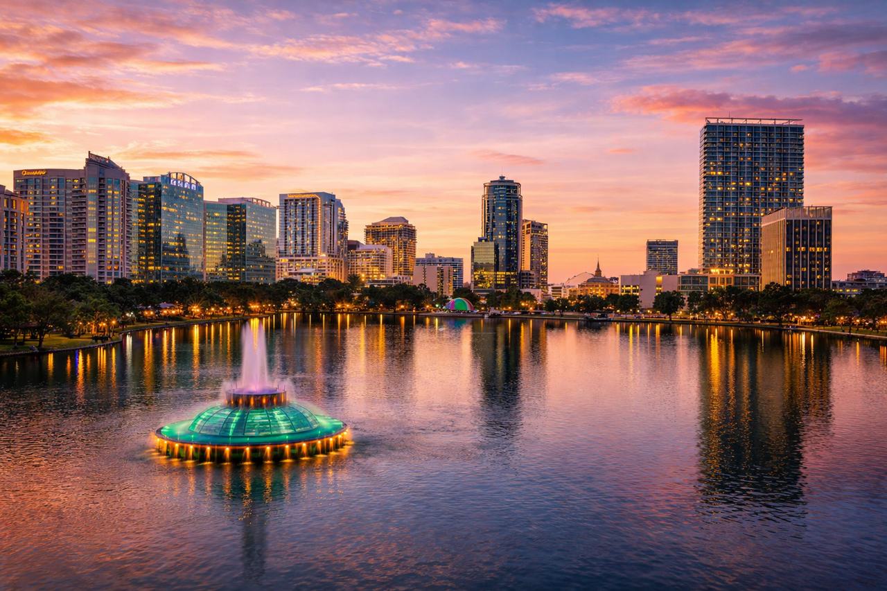 Orlando Florida skyline and vacation rental investment properties
