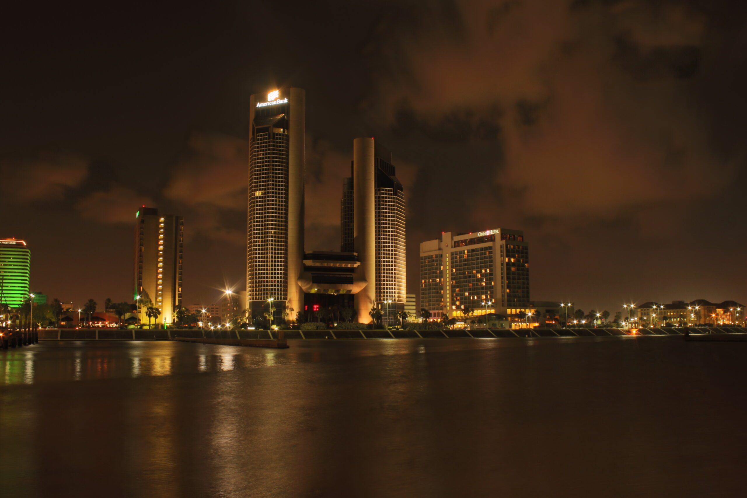 Historic 2014 view of Corpus Christi skyline across the water